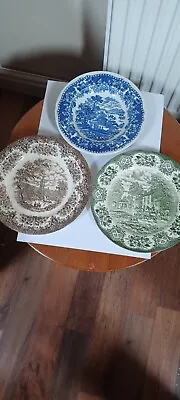 Buy Vintage Plates Ironstone Table Ware And Woods Of Burslem Blue And White... • 6£