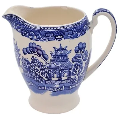 Buy Alfred Meakin England Water Or Milk Jug Old Willow Pattern Chip On Rim 1930s • 5.50£