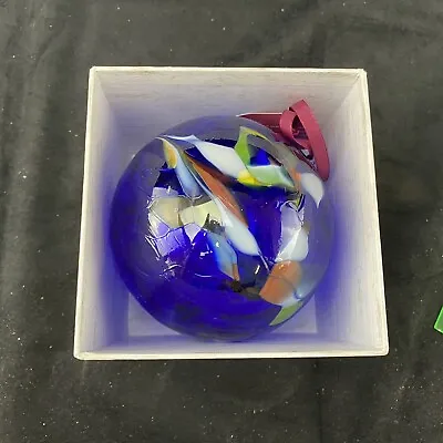 Buy Zorza Hand Blown Handmade Glass Ball From Poland Ornament Multi Color • 9.49£
