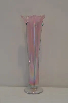 Buy Studio Art Gallery Glass Iridescent 14” Vase Signed R Mynatt 2005 Pink Mint Cond • 179.96£