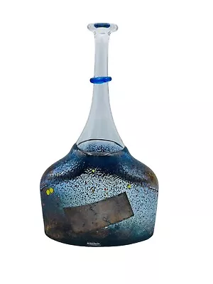 Buy Vtg 12  Satellite Bottle Vase BERTIL VALLIEN Kosta Boda Blue Glass #89253 Signed • 71.92£