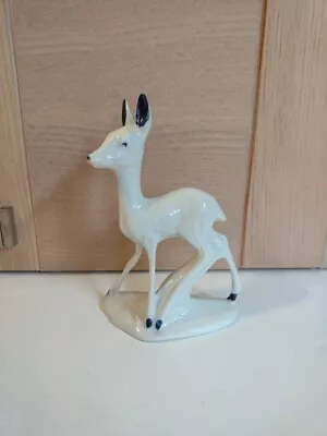 Buy Capodimonte Italy White And Blue Porcelain Fawn Deer Roe Deer Figurine • 15£
