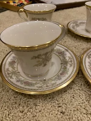 Buy Lenox China Castle Garden Set Of 4 Tea Cup Saucer Sets Euc • 38.88£