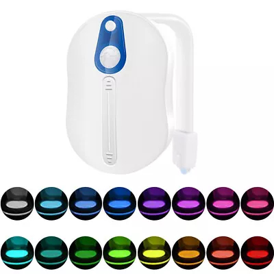 Buy LED Toilet Bowl Night Light Motion Sensor Activated Seat Gadget - 16 Colours UK • 5.95£