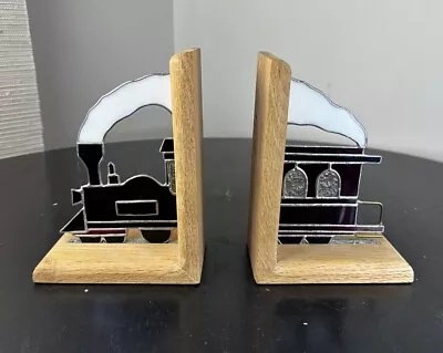 Buy Stained Glass Light Catcher Train Bookends Handmade Children Collector Gift • 38.05£