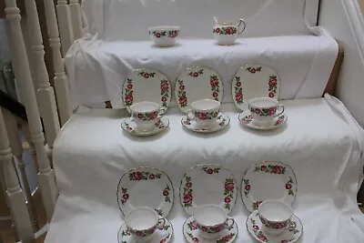 Buy Pretty Vintage Royal Vale Pink Roses 20 Piece China Tea Set 9541d • 27£