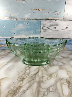 Buy Vintage Green Glass Art Deco Mantle Vase Frog Insert Flower • 21.99£