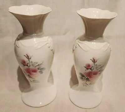 Buy 2 Donegal IRISH Parian China ‘ Mystical Rose’ Vases- Original Labels SHIPS ASAP • 76.64£