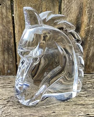 Buy Vintage Glass Crystal Horse Head. Paperweight/ Bookend. Possible Scandinavian. ￼ • 59£