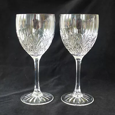 Buy A Pair Of Edinburgh Crystal Tweed Cut Pattern Wine Glasses In Superb Condition • 20£