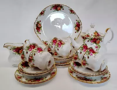 Buy Vintage 22 Piece Royal Albert Bone China Full Tea Set 'Old Country Roses' Design • 100£