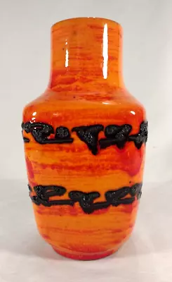 Buy Striking West German Fat Lava Square Vase Roth Keramik No. 520/21. 21cm Tall • 100£