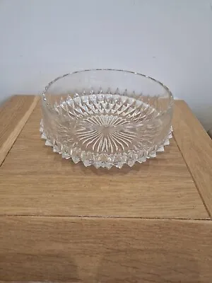 Buy Vintage Round Clear Glass Trifle / Fruit Bowl 21cm X 8cm • 13£