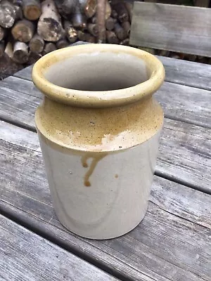 Buy Old Vintage Stoneware Large Storage Jar Utensil Pot Artist Brush Holder 7” • 20£