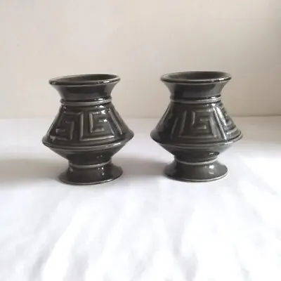 Buy Holkham Pottery Vase Greek Key X 2 • 5£