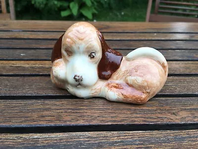 Buy Vintage Ceramic Comical Winking/Sleeping Pottery/China Brown Dog Model No. 1222 • 6.50£