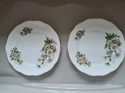 Buy Queen Anne Bone China Two Side Plates, Yellow Daisies, Made In England • 12.99£