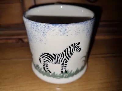 Buy A Small Baby Mug Brixton Pottery Great Condition Zebra Pattern • 12£