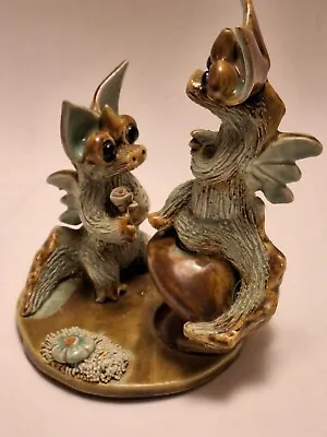 Buy Yare Dragon Romantic Boy Dragon Giving Rose To Girl Dragon Sitting On Mushroom  • 230£
