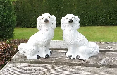 Buy A Pair Of Large 12  Victorian Staffordshire Spaniel/Pot/Wally/Mantle Dogs • 59.99£