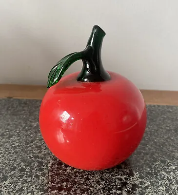 Buy Vintage MURANO Glass BRIGHT Fruit Ornament Paperweight - APPLE RED GREEN • 17.50£
