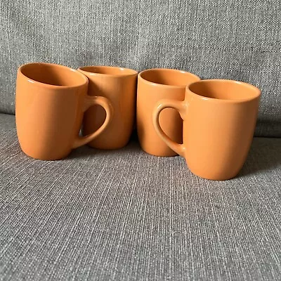 Buy Set Of 4 Royal Norfolk 12 Oz Smooth Orange Stoneware Coffee Mugs Cups Tea • 33.31£