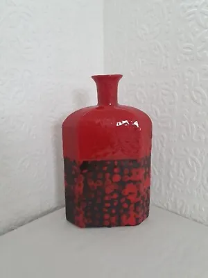 Buy Fat Lava Style Ceramic Vase - Black And Red - Unmarked • 15£