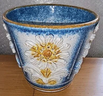 Buy Vintage Italian Pottery Planter With Raised Floral Design In Wonderful Condition • 19.95£