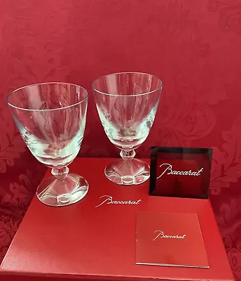 Buy NIB FLAWLESS Unique BACCARAT France Glass 2 VEGA Crystal COCKTAIL WATER GOBLETS • 461.04£