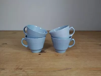 Buy 4x Woods Ware Blue Iris Cups (Vintage Utility) Afternoon Tea • 7.99£