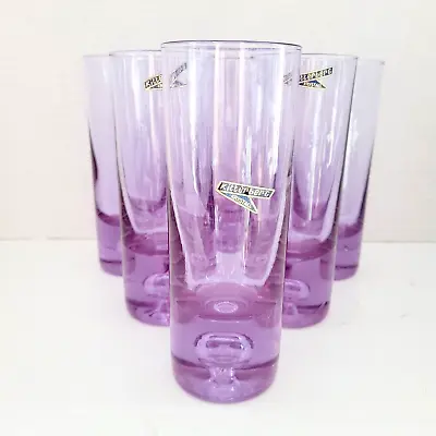 Buy Set Of 6 Vintage KITTERBERG Krystall Purple Handblown Glass Highballs Italy 8oz • 113.19£