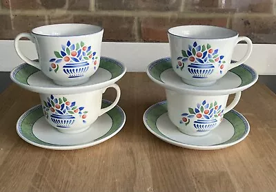 Buy Johnson Bros Jardiniere Teacups And Saucers Set Of 4 Dishwasher Microwave Safe • 15£