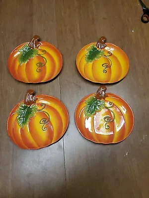 Buy 4 Temptations By Tara Figural Pumpkin Appetizer Bread Plates New (Bin 76)  • 28.81£