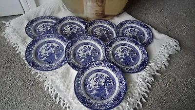 Buy English Ironstone Staffordshire Old Willow Side Plates X 8 • 10£