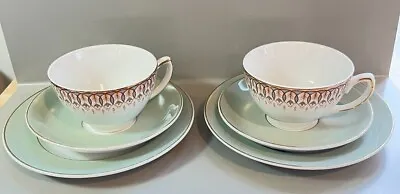 Buy Vintage | W. H. Grindley & Co | Ironstone | Tea Set | Teal And Gold Accents • 6£