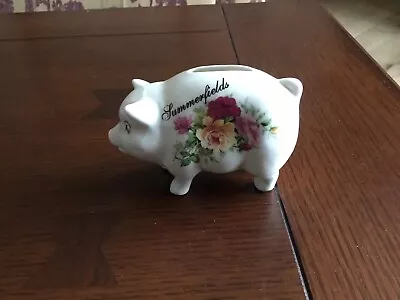 Buy Norfolk China Floral Decorated Pig Posy Vase Or Money Box. C 1980 • 7£