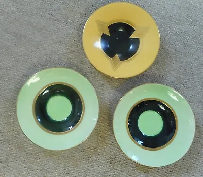 Buy Three Carlton Ware  Art Deco Saucers ~ All In Lovely Condition. • 19.99£