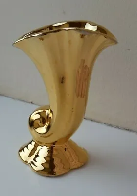 Buy Vintage Royal Winton Grimwades Gold Cornucopia Vase 4.5  (11.5 Cm) • 12£