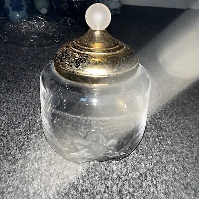 Buy Glass Storage Jar Modern Kitchen Food Storage - VINTAGE GLASS JAR WITH GOLD LID • 0.99£