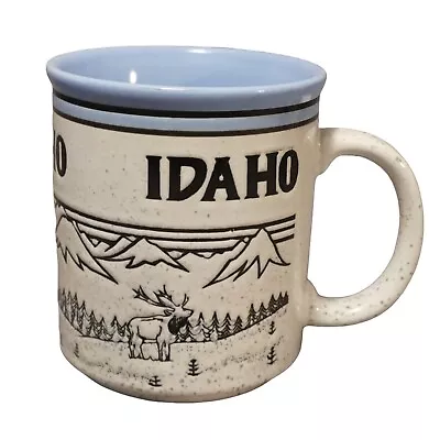 Buy Idaho Coffee Mug Tea Cup Vintage Blue Interior Embossed Nature Scenes Stoneware • 14.22£