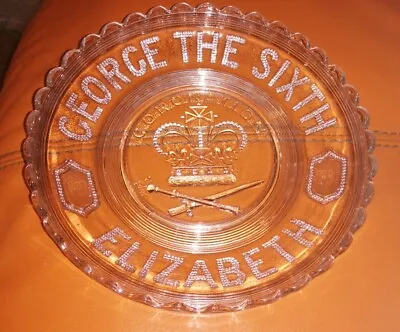 Buy Rare Pressed Glass George The Sixth 1937 Coronation Glass Plate/bowl Elizabeth • 21.99£
