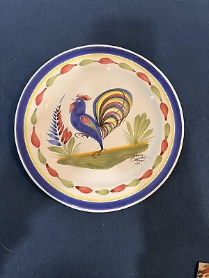 Buy HB Henriot Quimper France Small Plate Rooster Signed • 34.14£