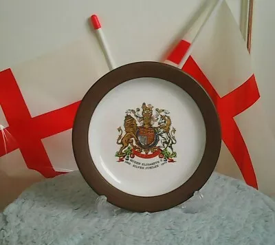 Buy Silver Jubilee Plate Queen Elizabeth 1977 Vintage  Heraldic Royal Coat Of Arms • 12.50£