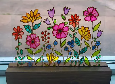 Buy Suncatcher For Window Meadow Flowers Wild Flowers Glass Painting,Stained Glass • 56.92£