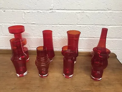 Buy Riihimaki Red Glass Vases • 200£