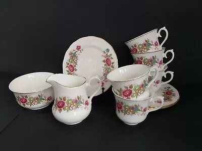 Buy Lovely Vintage Queen Anne  Cascade Roses  Bone China Part Tea Set  • 18£