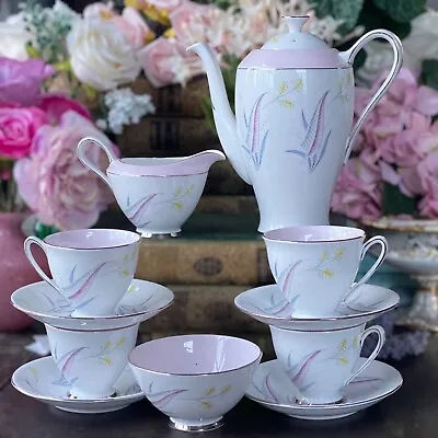 Buy ROYAL STANDARD ‘Enchantment’ Coffee Tea Cup Set 12pc Rare Pink -1950s Bone China • 39.99£