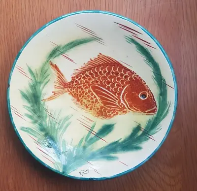 Buy Mid Century Puigdemont Spain Art Pottery Slipware Fish Design Plate C1960 24cm • 29.99£