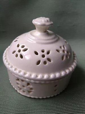 Buy Royal Creamware Trinket/po Puri Pot With Lid  • 9.99£