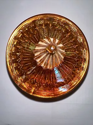 Buy Carnival Glass Marigold Iridescent Depression Glass Candy Dish With Lid • 14.36£